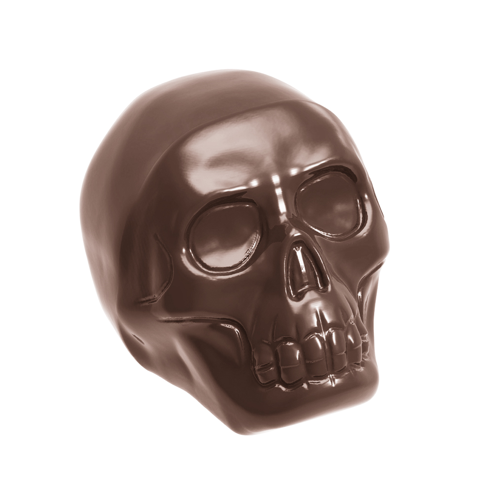 Pralinform till Halloween i form av döskalle